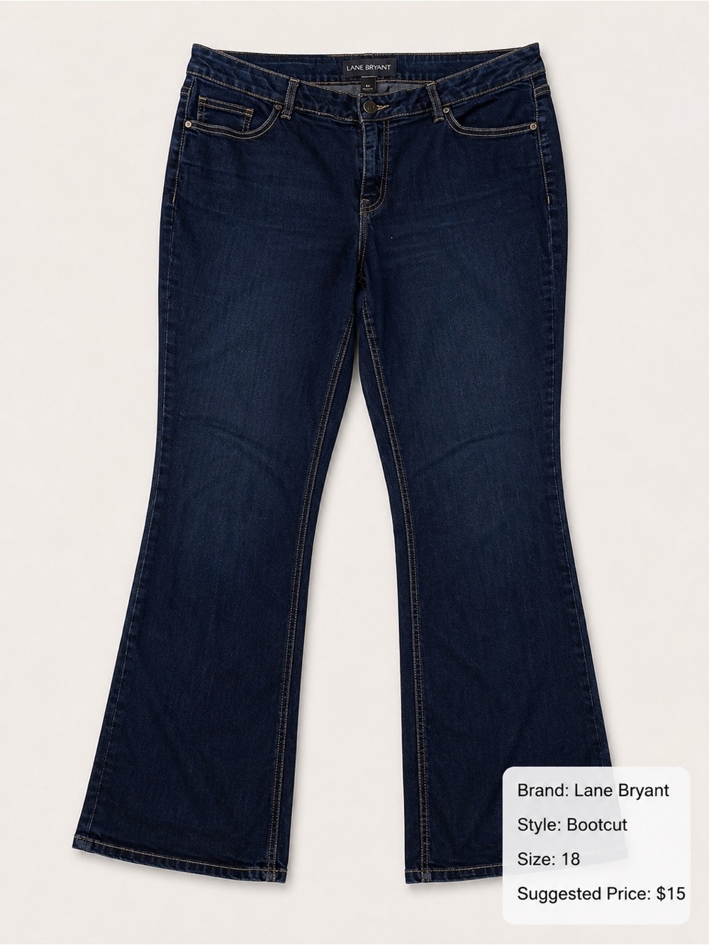Lane Bryant Dark Indigo Boot Cut Jeans